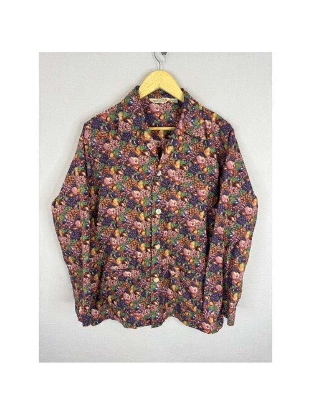 Derek Rose London Fruit Print Pajama Top Mens 40 Cotton Made in England